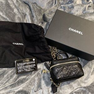 Chanel mini vanity case with chain
